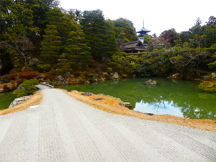 zen garden and hill-and-pond garden